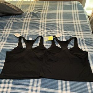 All in Motion Black Racerback Tank Tops